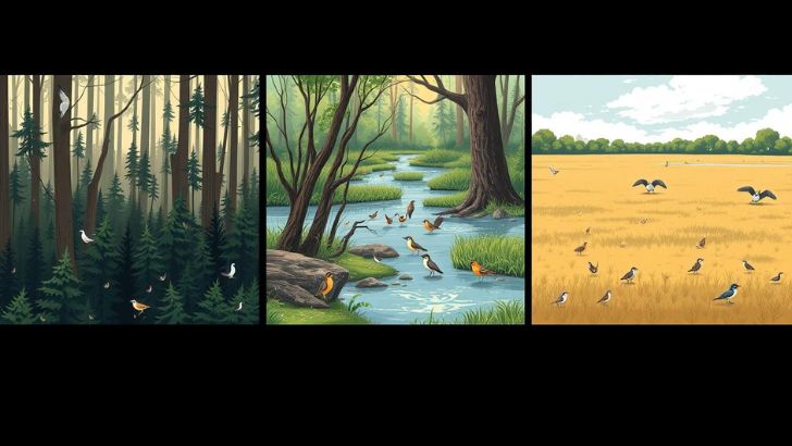 Different habitats support distinct bird communities
