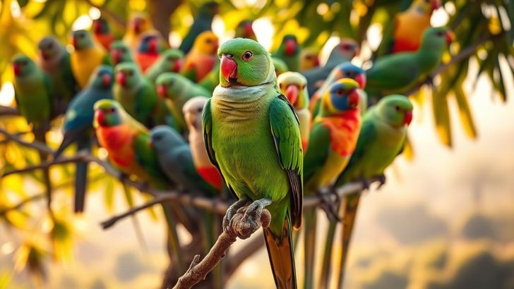 Rose-Ringed Parakeet: Vibrant Bird of the Tropics Comparing Rose-Ringed Parakeets